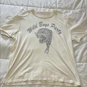All Saints Cream Graphic Tee